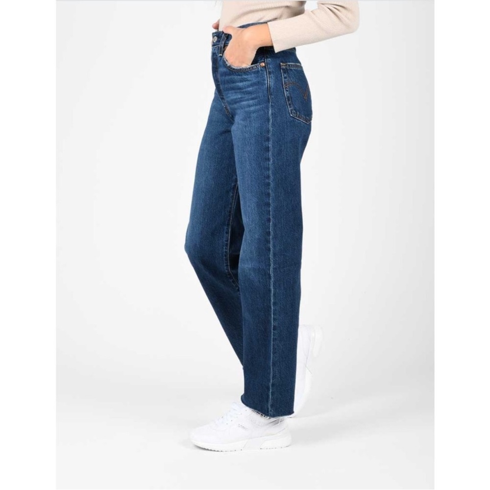 Levi’s Ribcage Straight Ankle Jeans in Noe Down Dark Wash - 28x27 - Picture 8 of 16